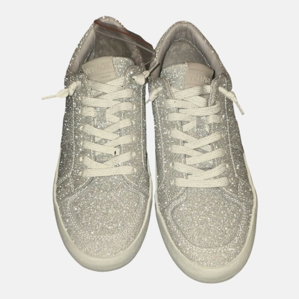 Vintage Havana Glitter Sneakers Silver Sparkle Athletic Shoes Womens size 8 New